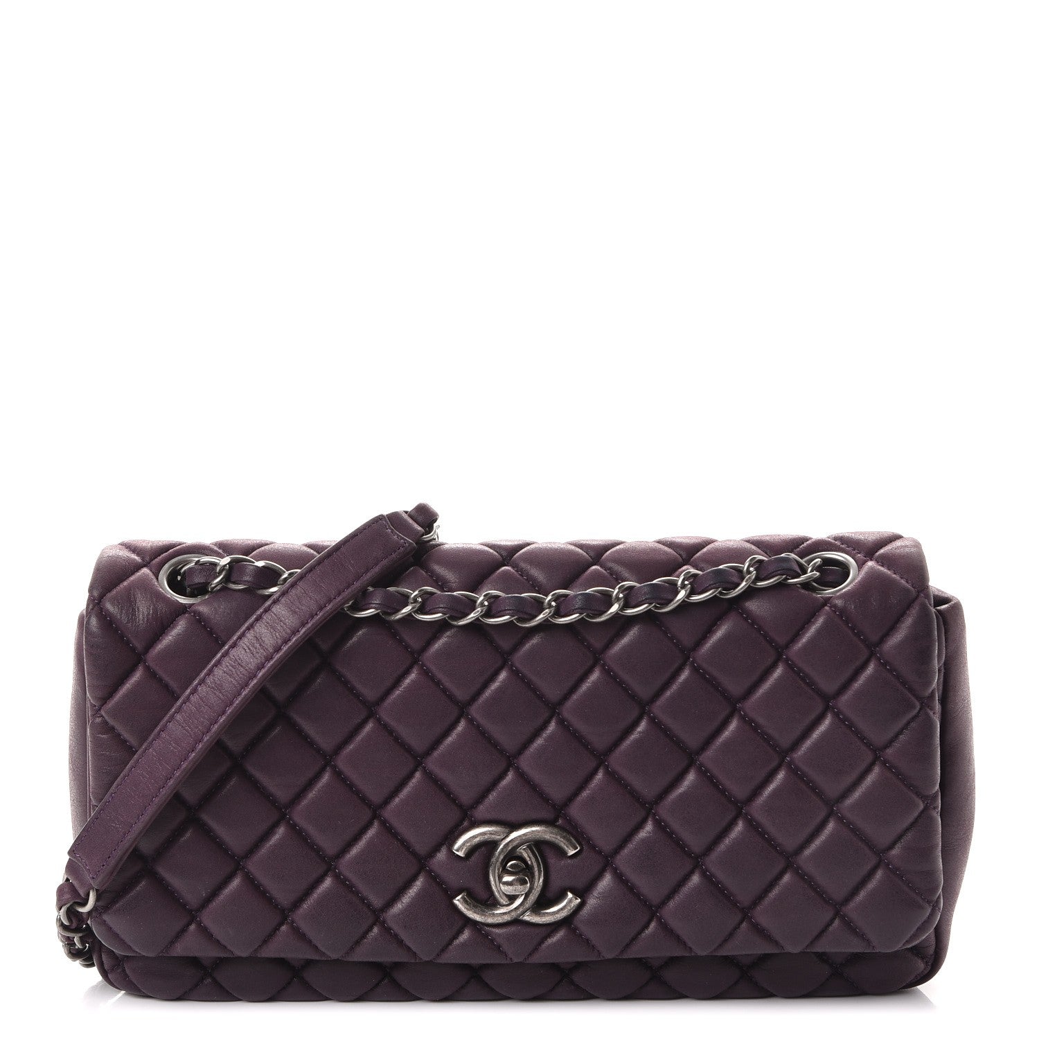 Chanel Iridescent Calfskin Small New Bubble Flap Plum 1 of 9