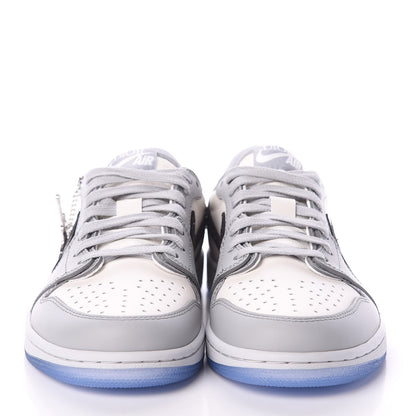 Christian Dior X NIKE AIR JORDAN Calfskin Mens Oblique Low Sneakers 40 Beige White 2 of 12