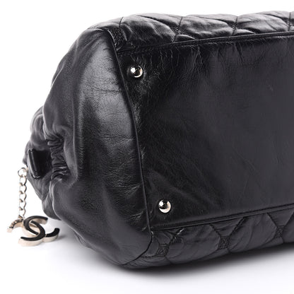 Chanel Lambskin Quilted Hidden Chain Bowler Black 8 of 14