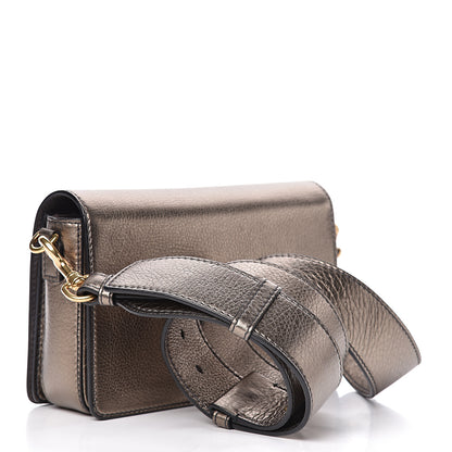 Christian Dior Metallic Grained Calfskin Dio(r)evolution Flap Bag Black Gold 3 of 10