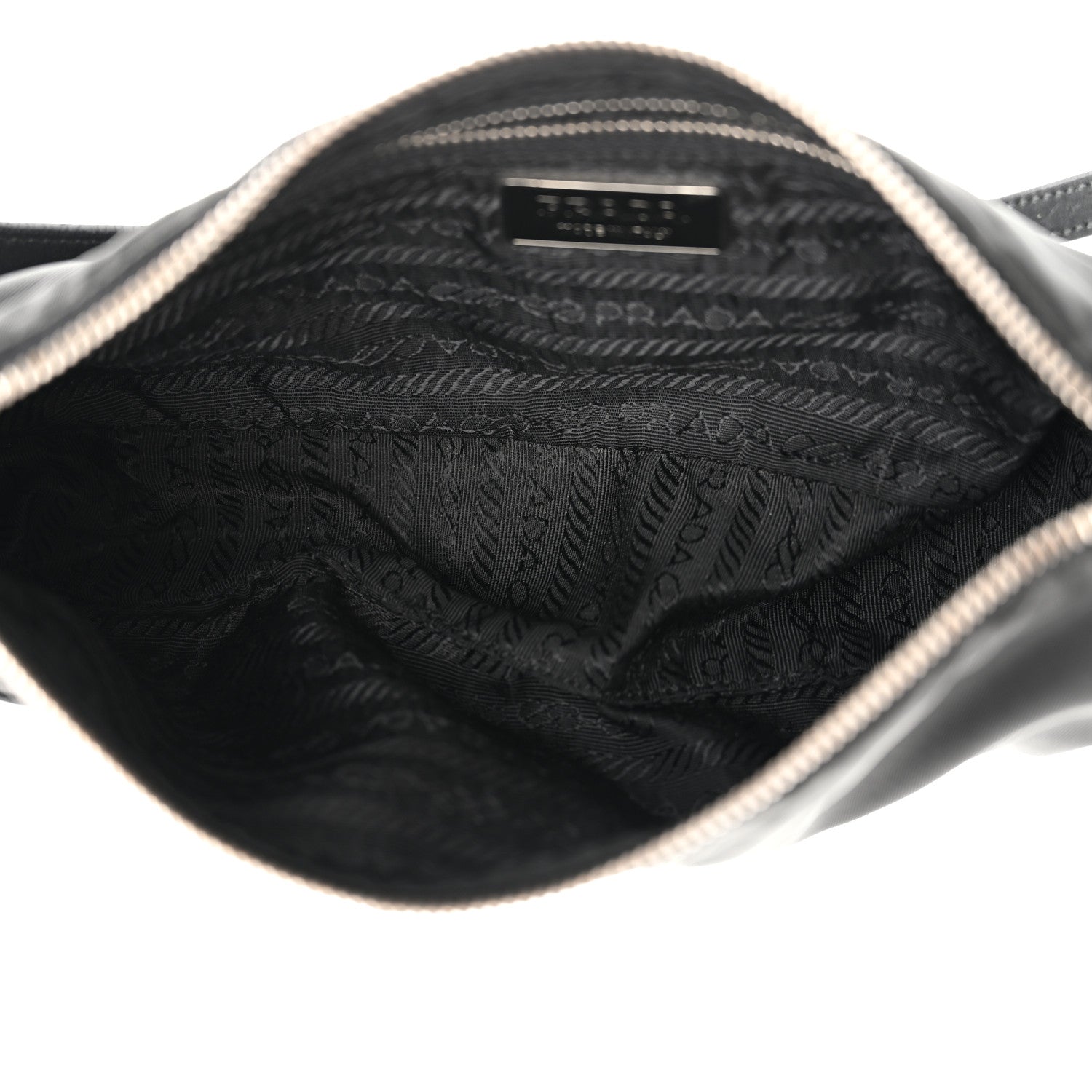Prada Tessuto Light Nylon Soft Calf Shoulder Bag Black 4 of 14