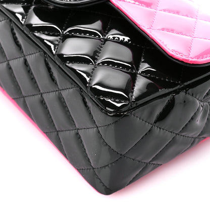 Chanel Patent Calfskin Quilted Bi-Color Mini Rectangular Flap Pink Black 11 of 11