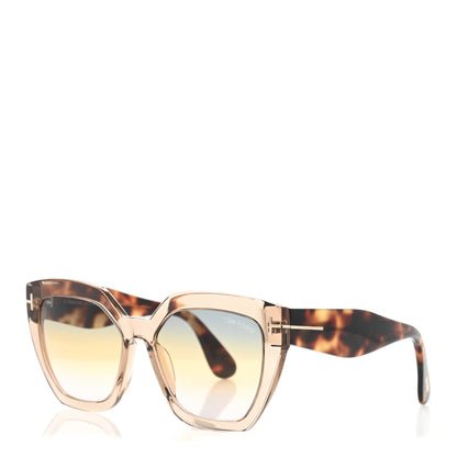 Tom Ford Acetate Square Sunglasses TF939 Transparent Tortoise 1 of 9