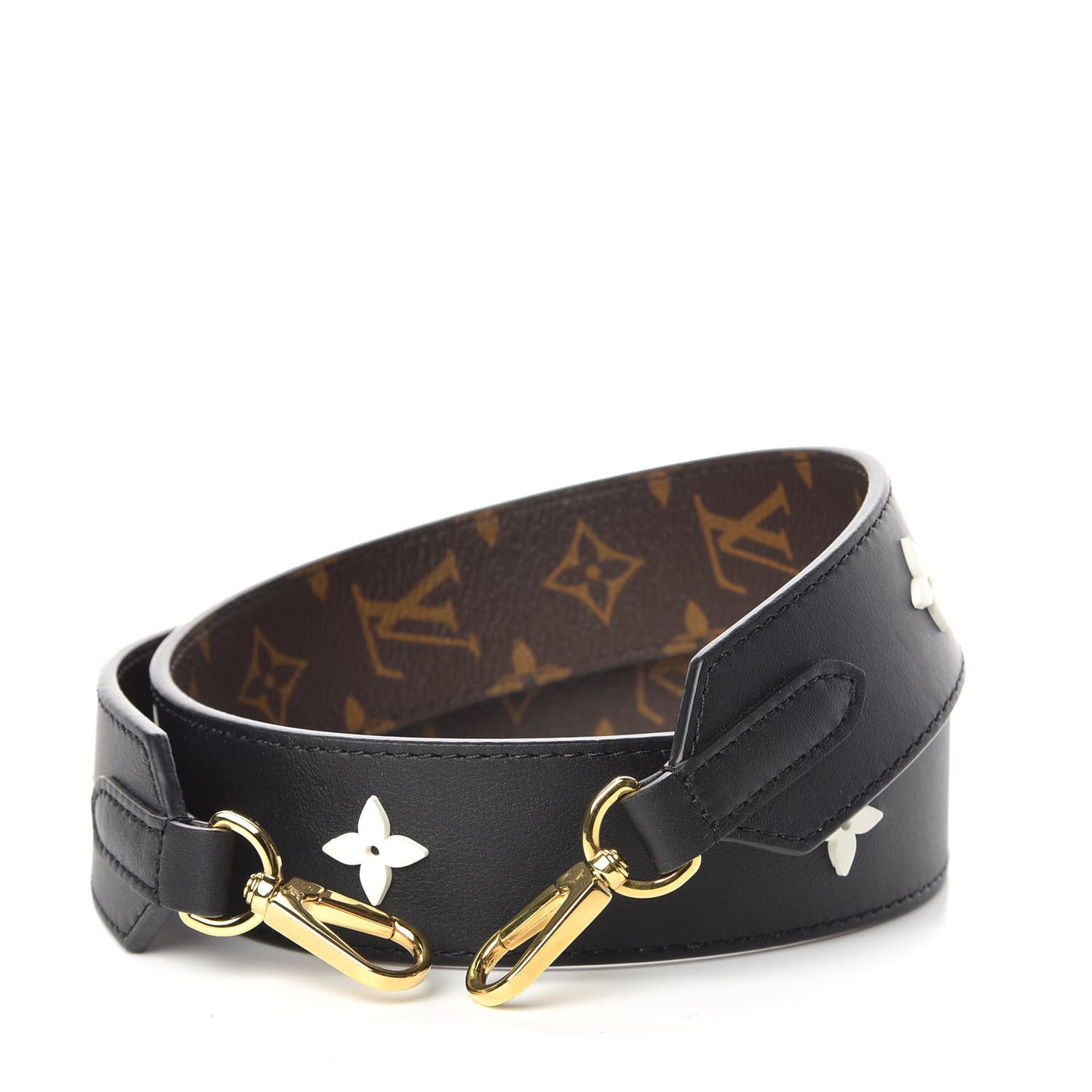 Monogram Letter Bandouliere Shoulder Strap Black
