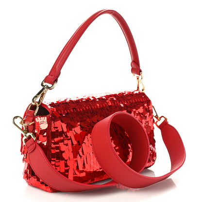 Fendi Sequin Paillettes Vitello Grace Sex and the City Baguette Mattone 3 of 8