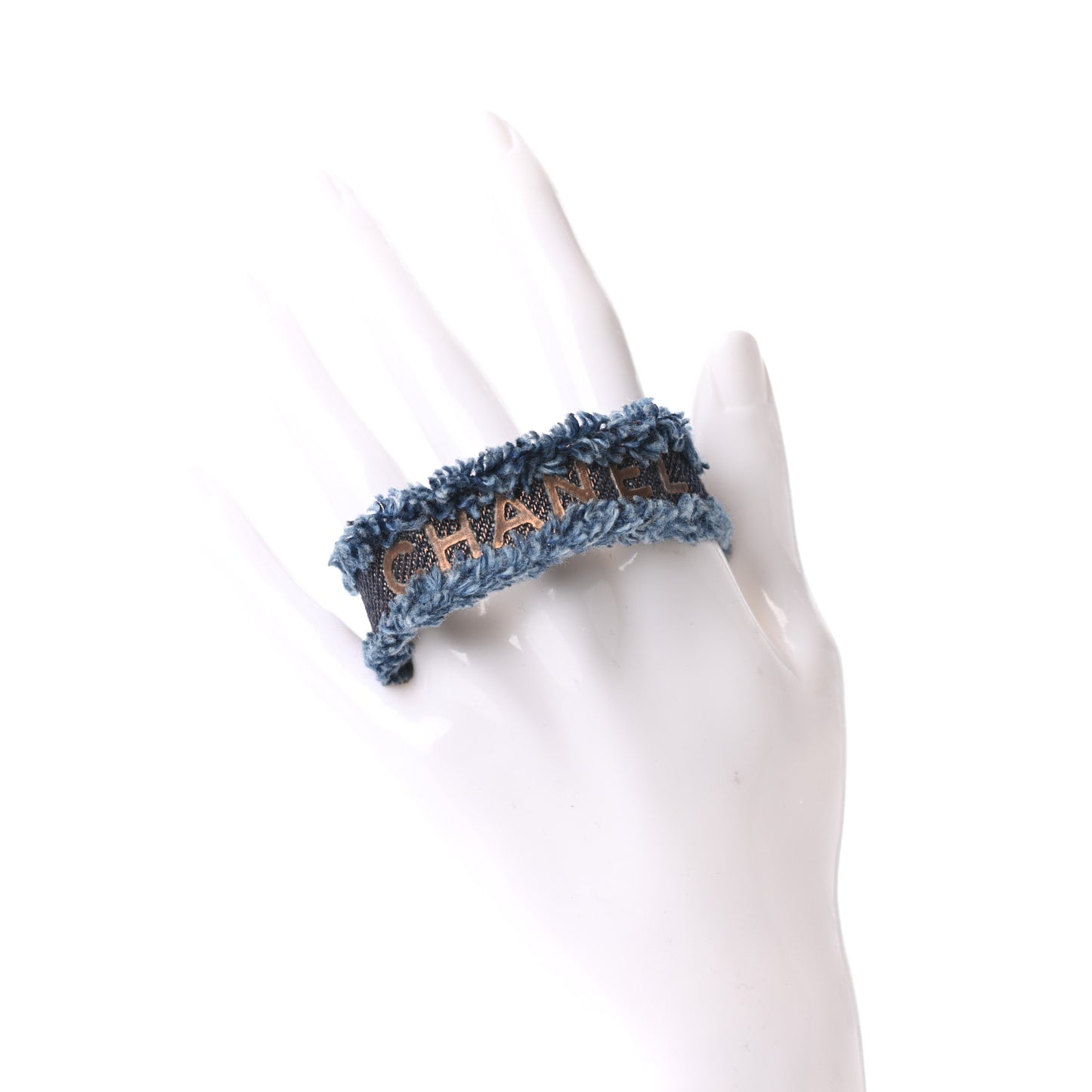 Denim Fringe Bracelet Blue