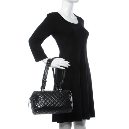 Chanel Calfskin Quilted Large Cambon Bowler Black 2 of 20