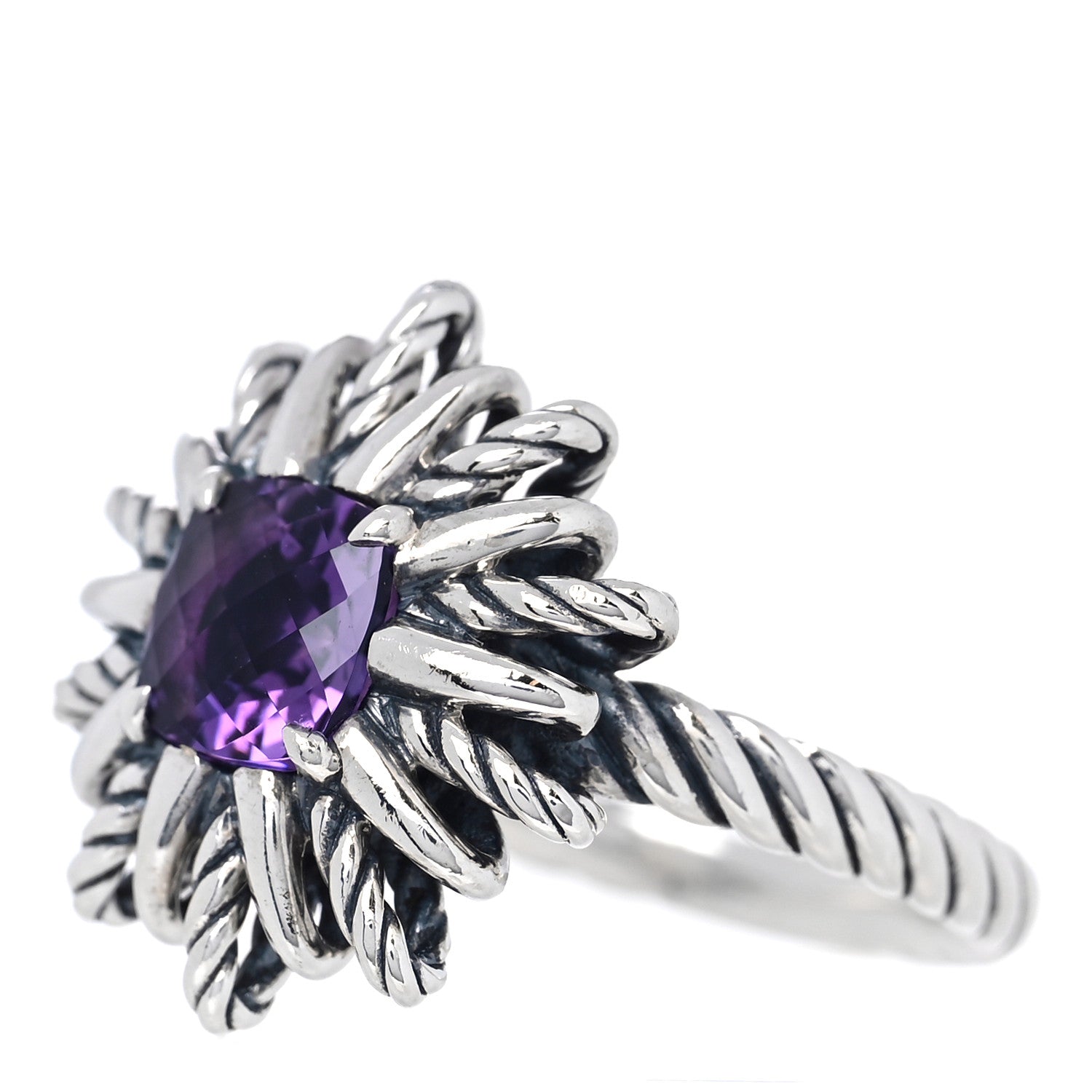 David Yurman Sterling Silver Amethyst Starburst Ring 54 7 3 of 5