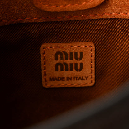 Miu Miu Vitello Phenix Small Padlock Crossbody Bag Moro 6 of 10