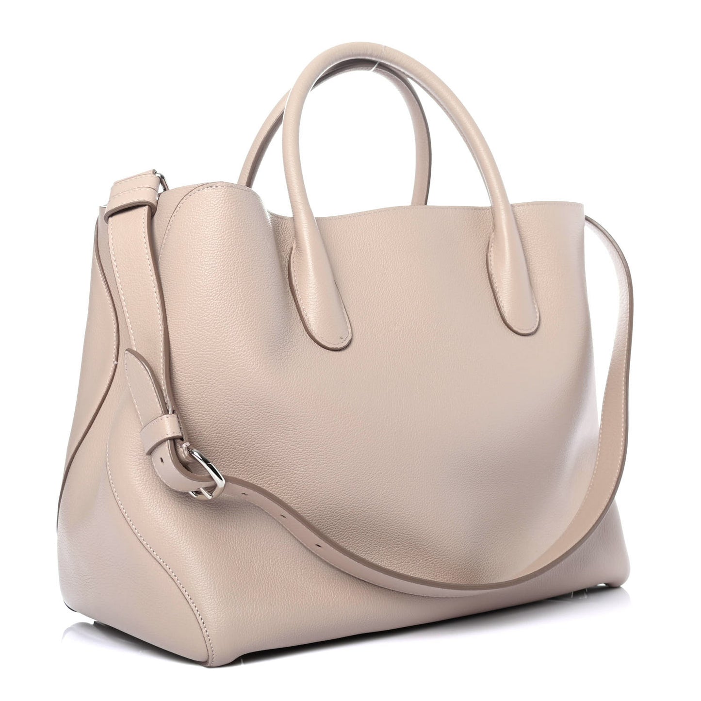 Supple Grained Calfskin Large Open Bar Tote Rose Poudre