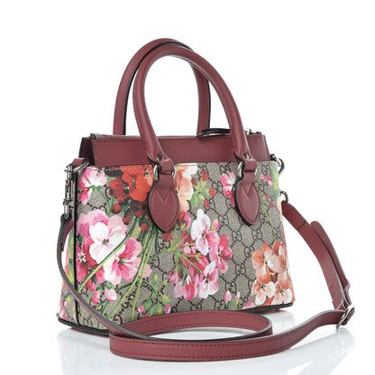 Gucci GG Supreme Monogram Blooms Mini Zip Top Tote Beige Multicolor Dry Rose 3 of 9