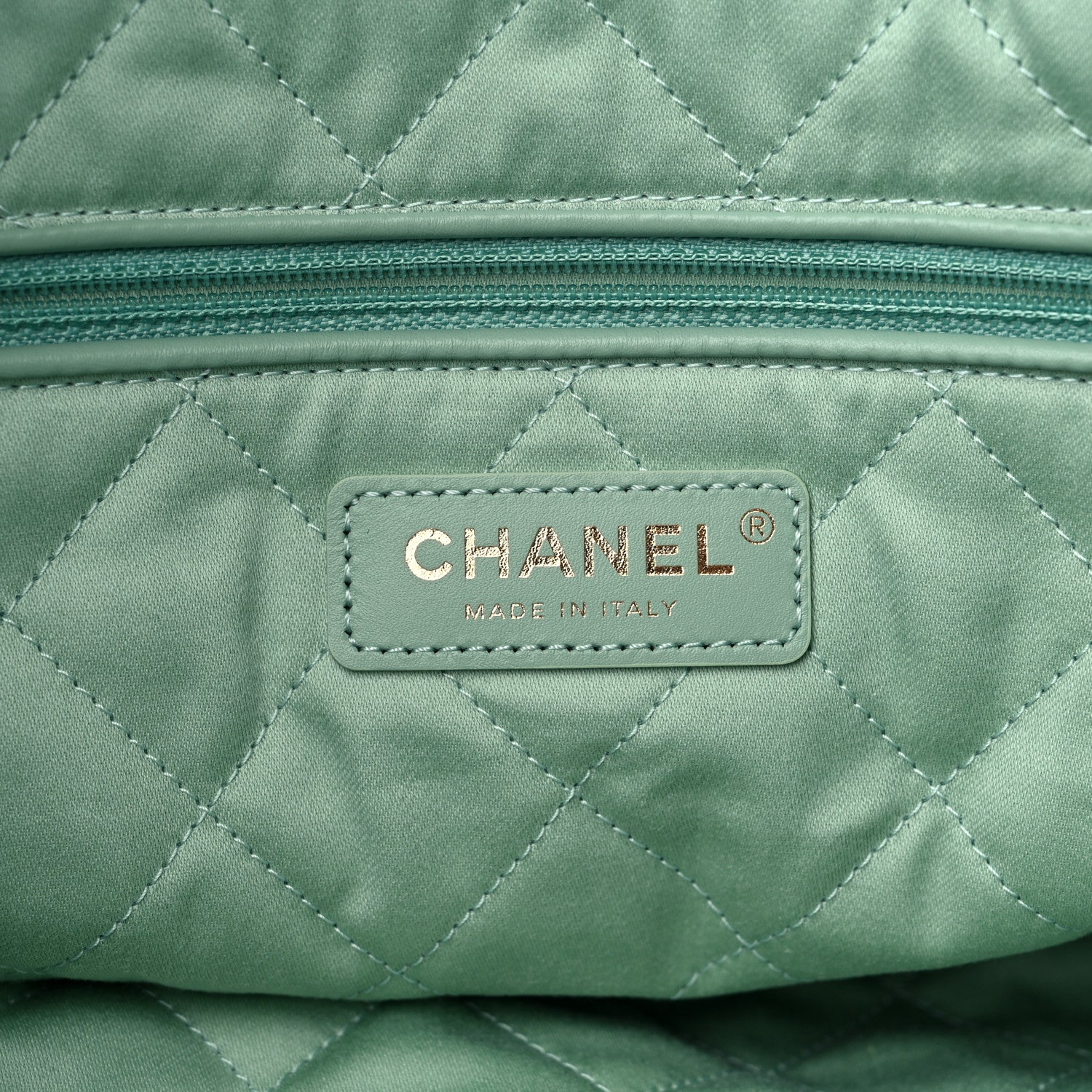 Chanel Shiny Calfskin Quilted Small Chanel 22 Light Green 7 of 10