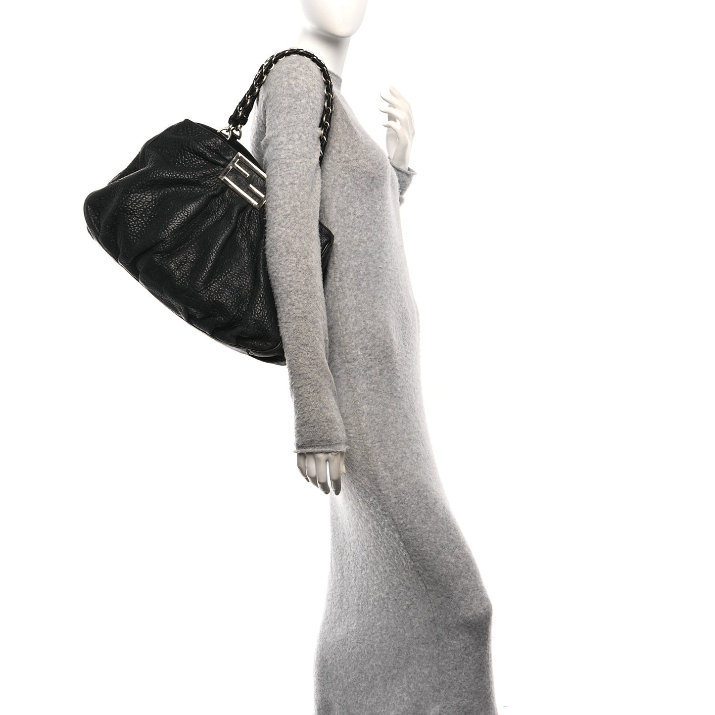 Crinkled Lambskin Mia Tote Black