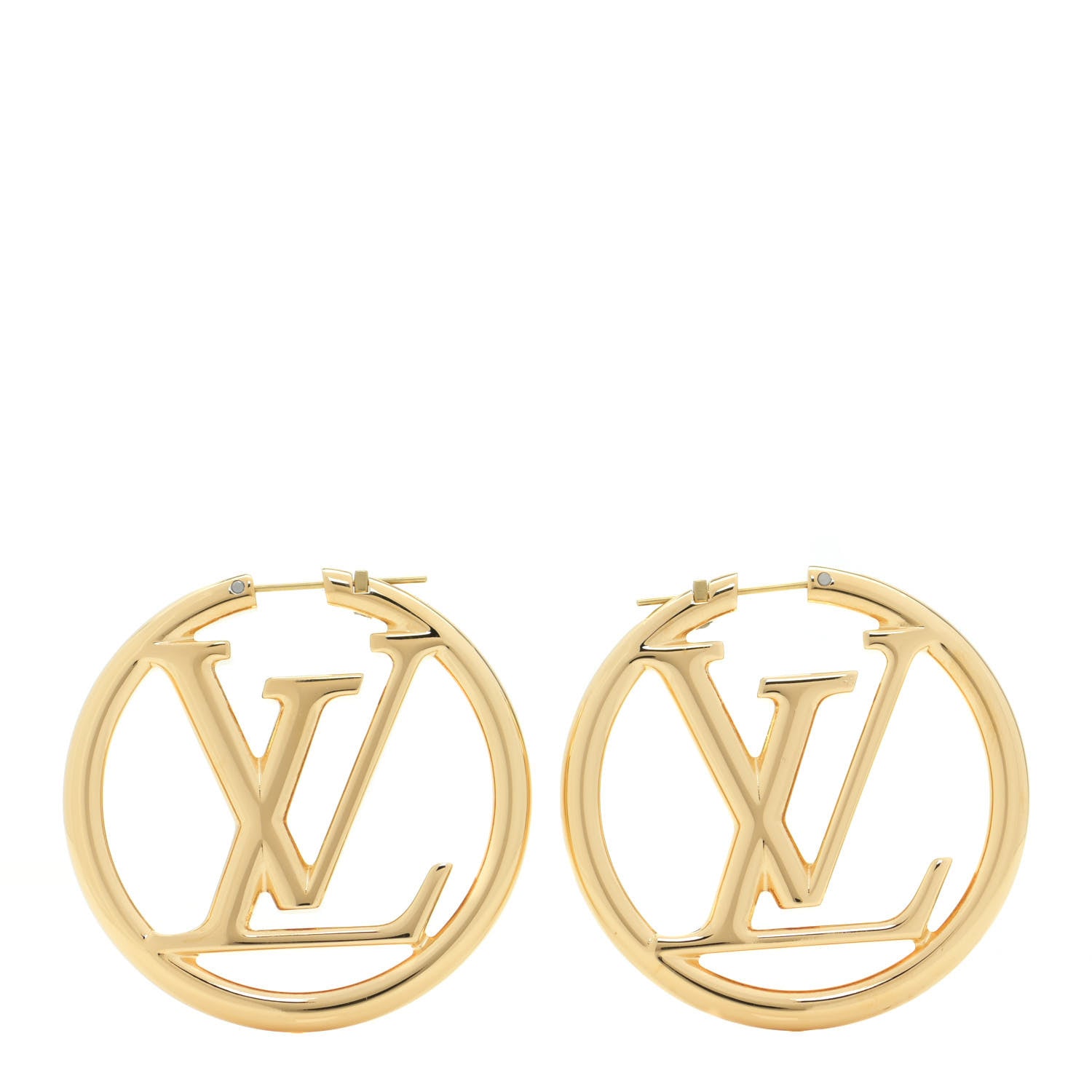 Louis Vuitton Metal Louise Hoop Earrings Gold 1 of 6