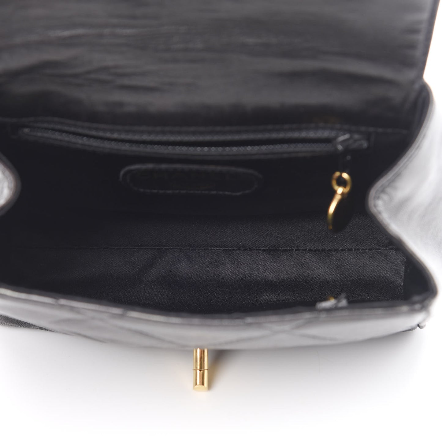 Lambskin Quilted CC Shoulder Bag Black