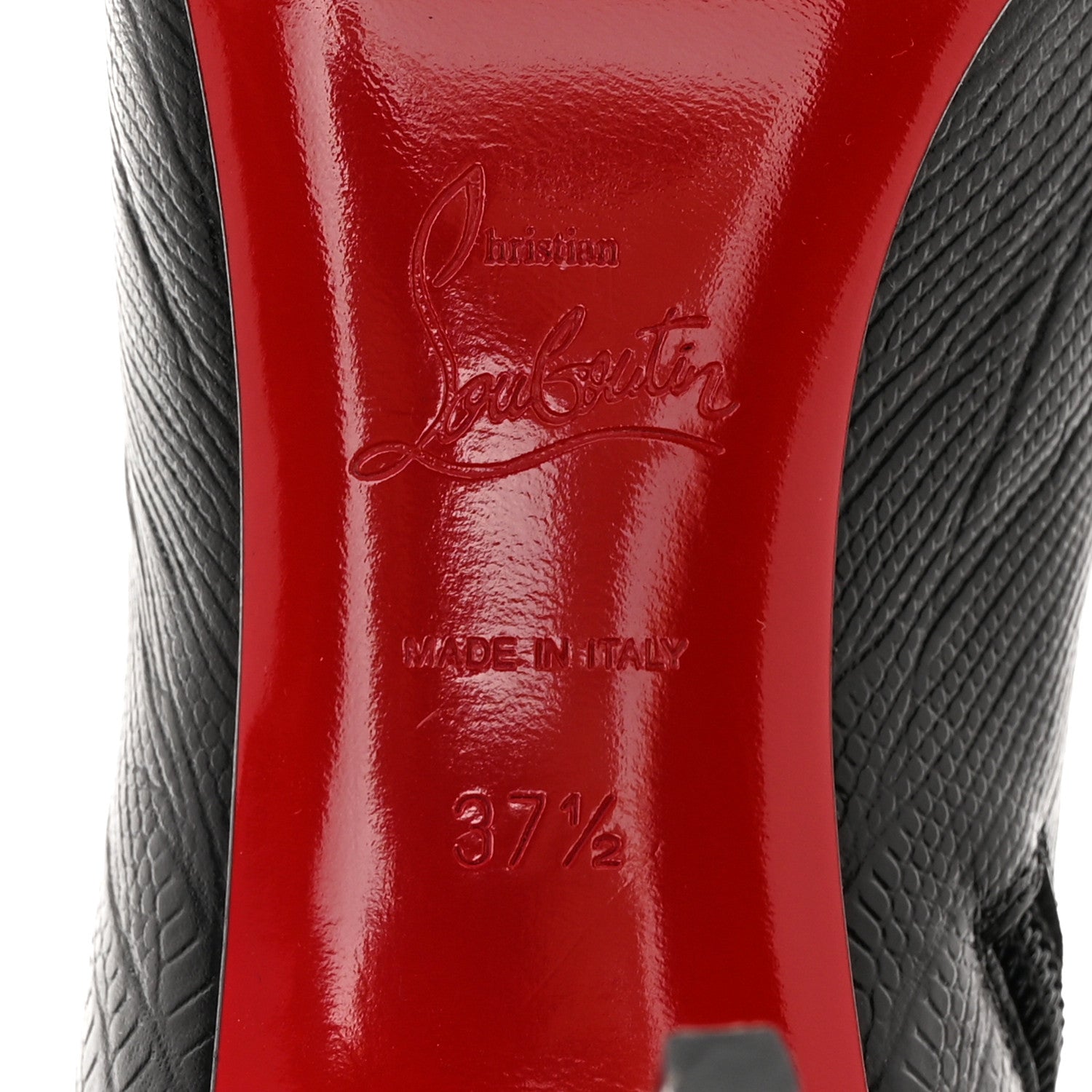 Christian Louboutin Calfskin Lizard Embossed So Kate Booty 85 Ankle Boots 37.5 Black 6 of 12