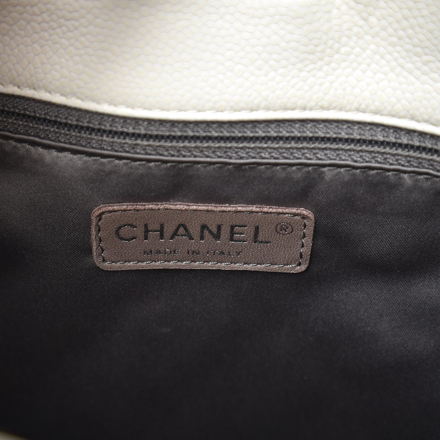 Chanel Caviar Quilted Petit Shopping Tote PST White 6 of 20