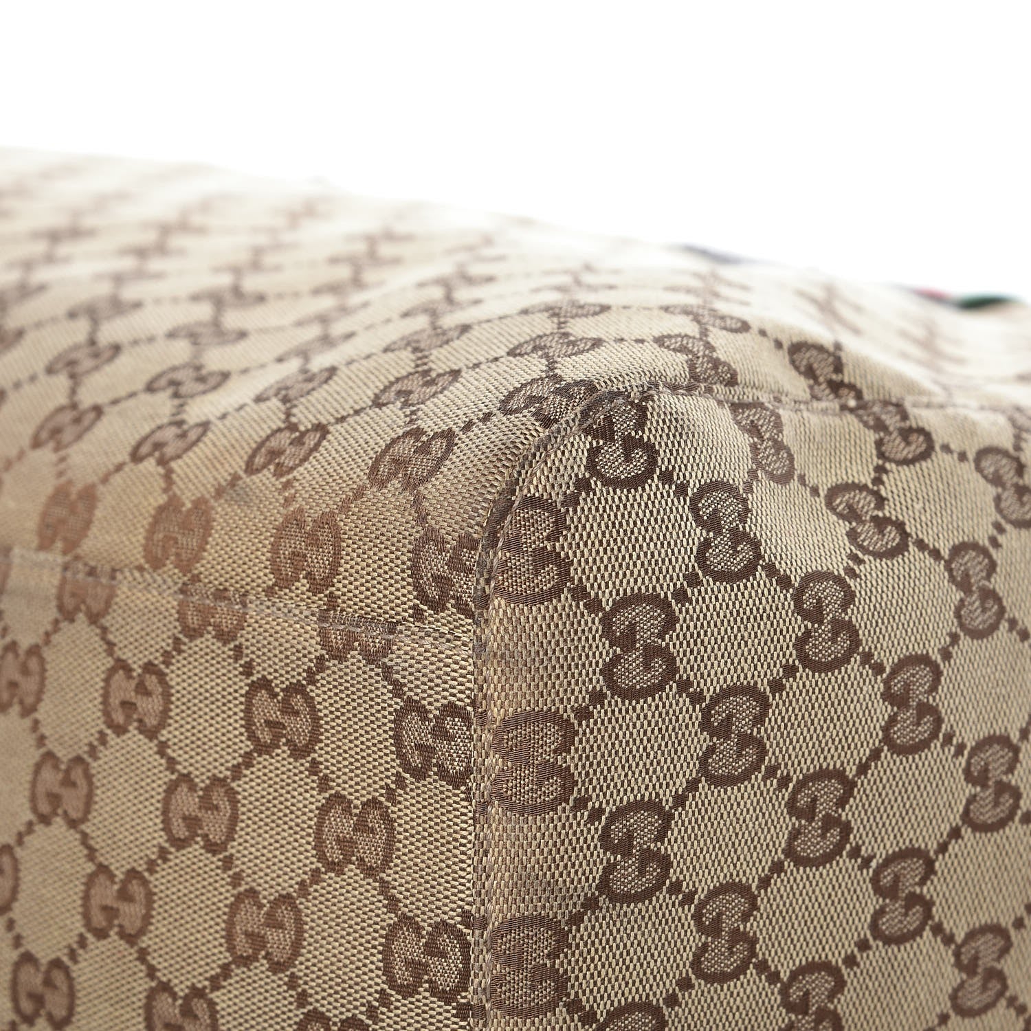 Gucci GG Monogram Web Large Collapsible Carry On Duffle Beige Brown 13 of 18