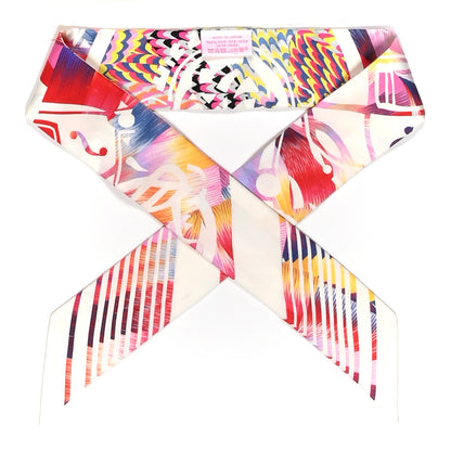 Hermes Silk Ex-Libris Marble Twilly Rose White Bleu 1 of 4