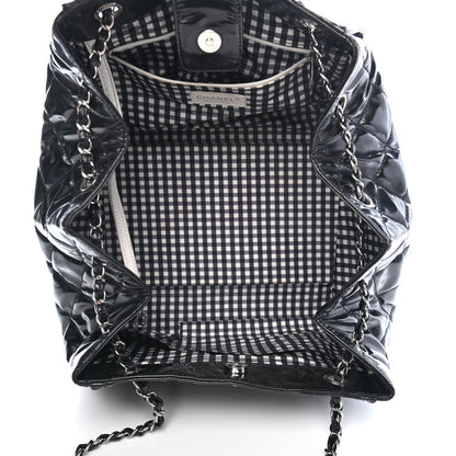 Chanel Vinyl Lipstick Ligne Accordion Tote Black 5 of 9