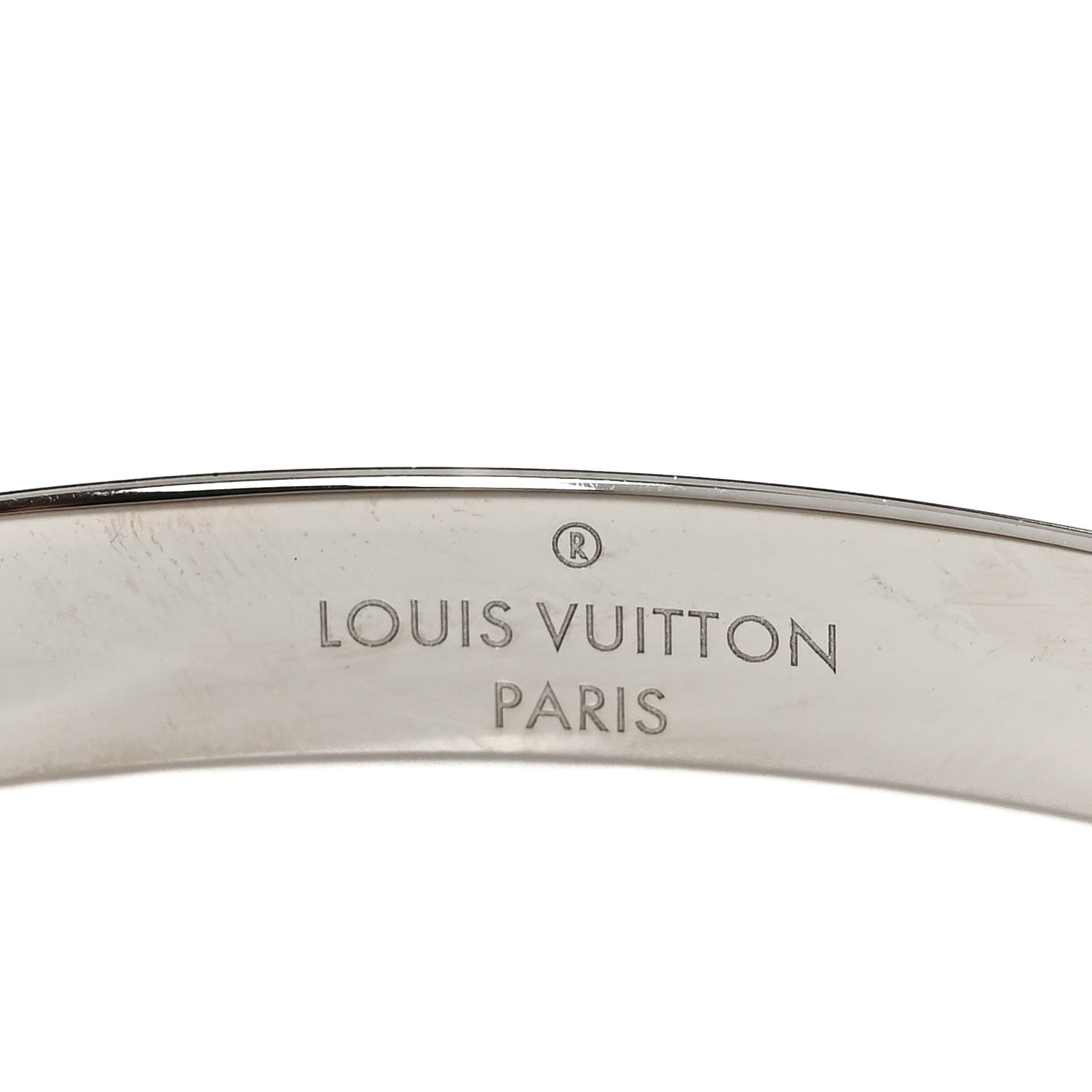 Louis Vuitton Brass Palladium Plated Nanogram Cuff S Silver 4 of 6
