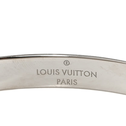 Louis Vuitton Brass Palladium Plated Nanogram Cuff S Silver 4 of 6