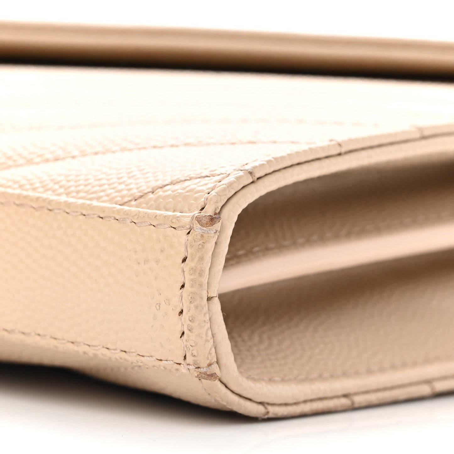 Grain De Poudre Matelasse Chevron Monogram Chain Wallet Nude Powder