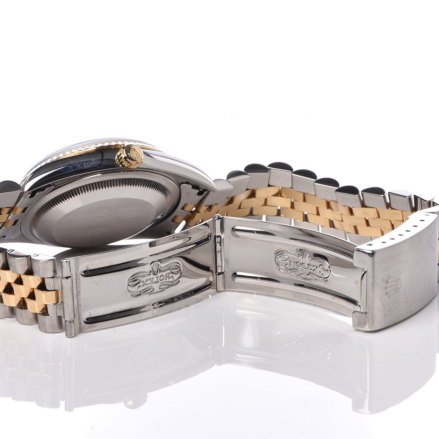 Stainless Steel 18K Yellow Gold 36mm Oyster Perpetual Datejust Watch Black Tapestry 16233