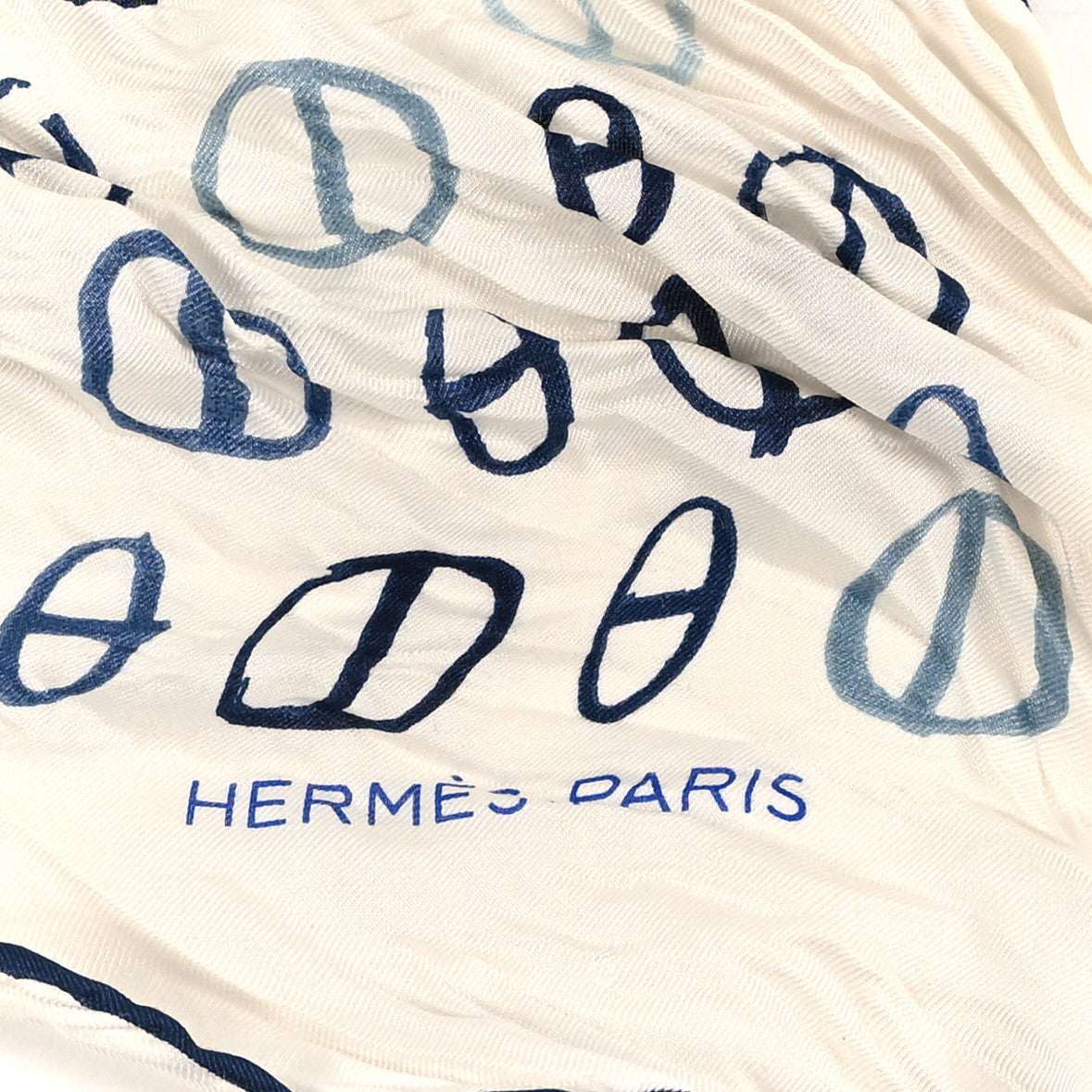 Hermes Cotton Silk Crinkled Maillons Libres 140 Scarf 2 of 3