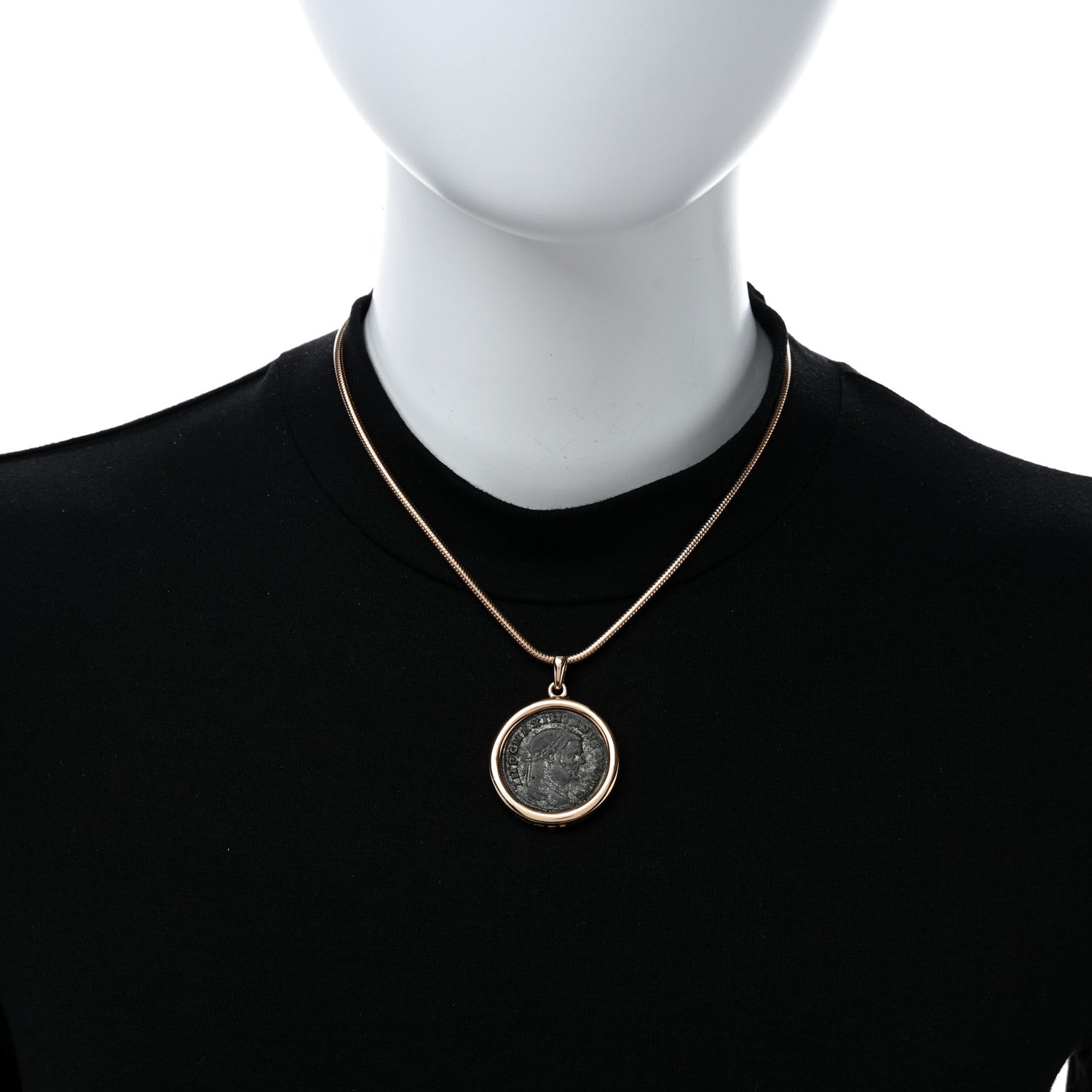 Bulgari 18K Rose Gold Monete Coin Pendant Necklace 3 of 6