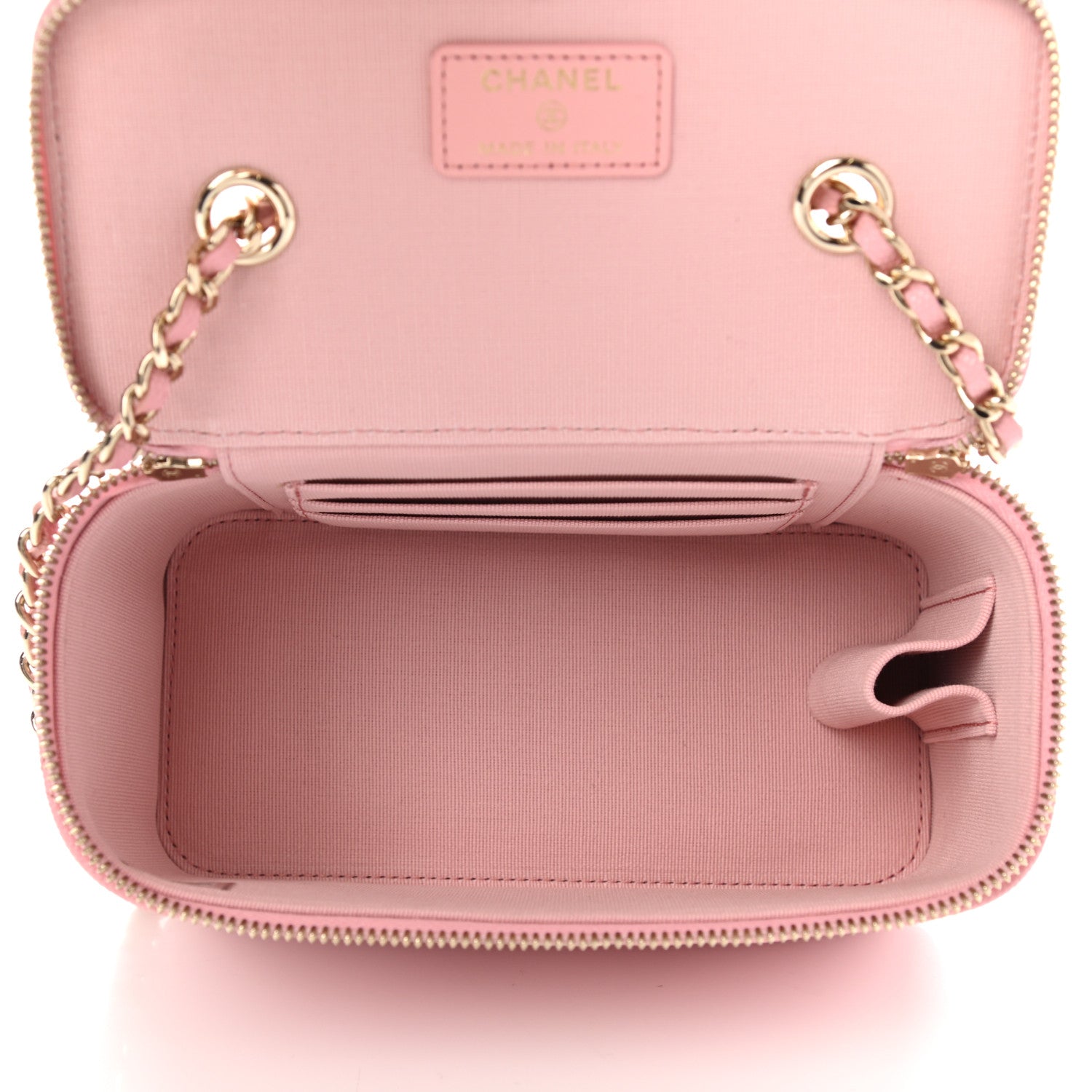 Chanel Caviar Quilted Small Vanity Case With Chain Pink 5 of 9