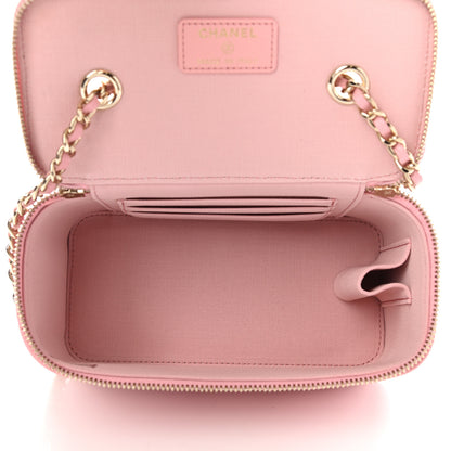 Chanel Caviar Quilted Small Vanity Case With Chain Pink 5 of 9