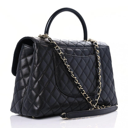 Chanel Caviar Quilted Medium Coco Handle Flap Black 3 of 14
