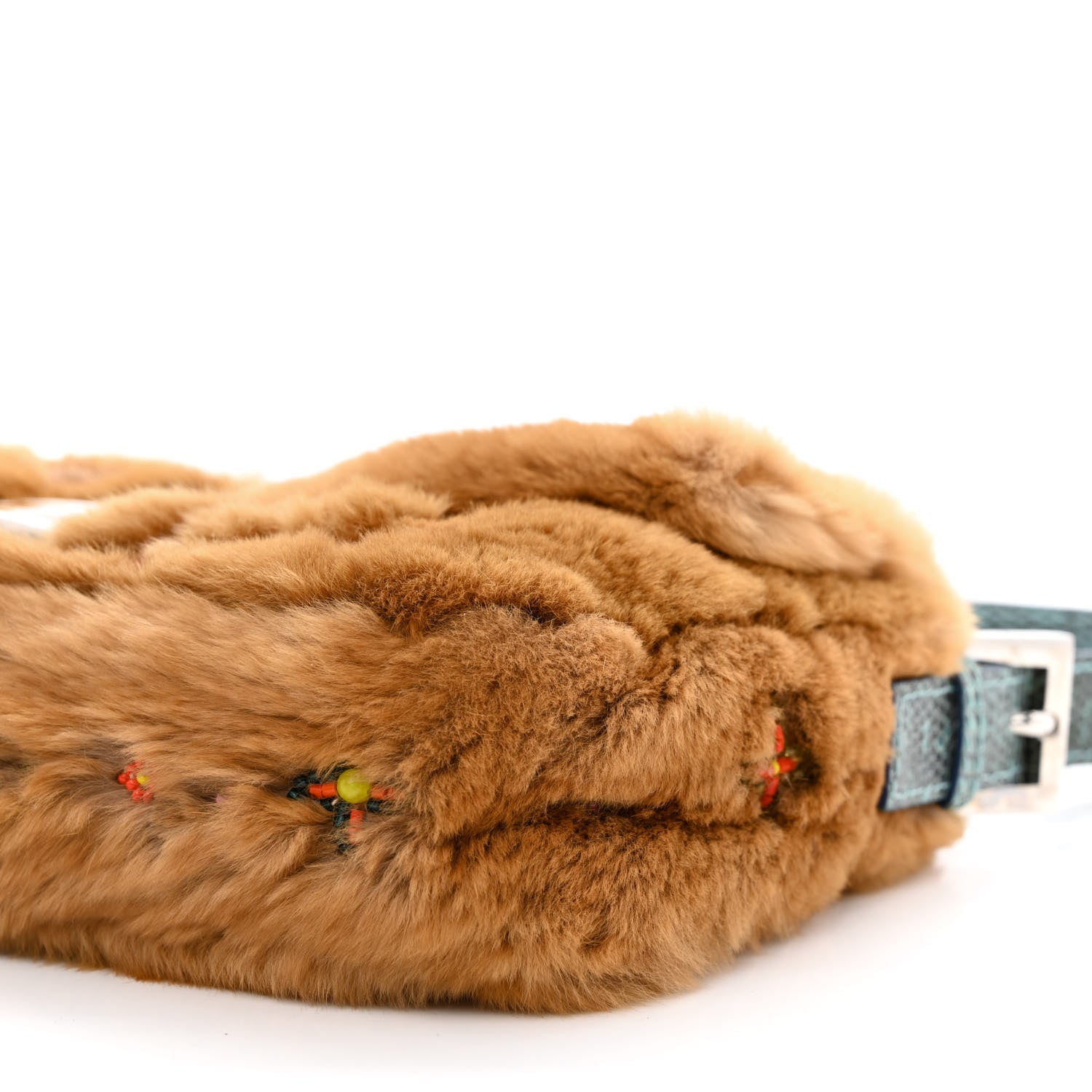 Fendi Fur Lizard Beaded Baguette Brown Multicolor 9 of 11