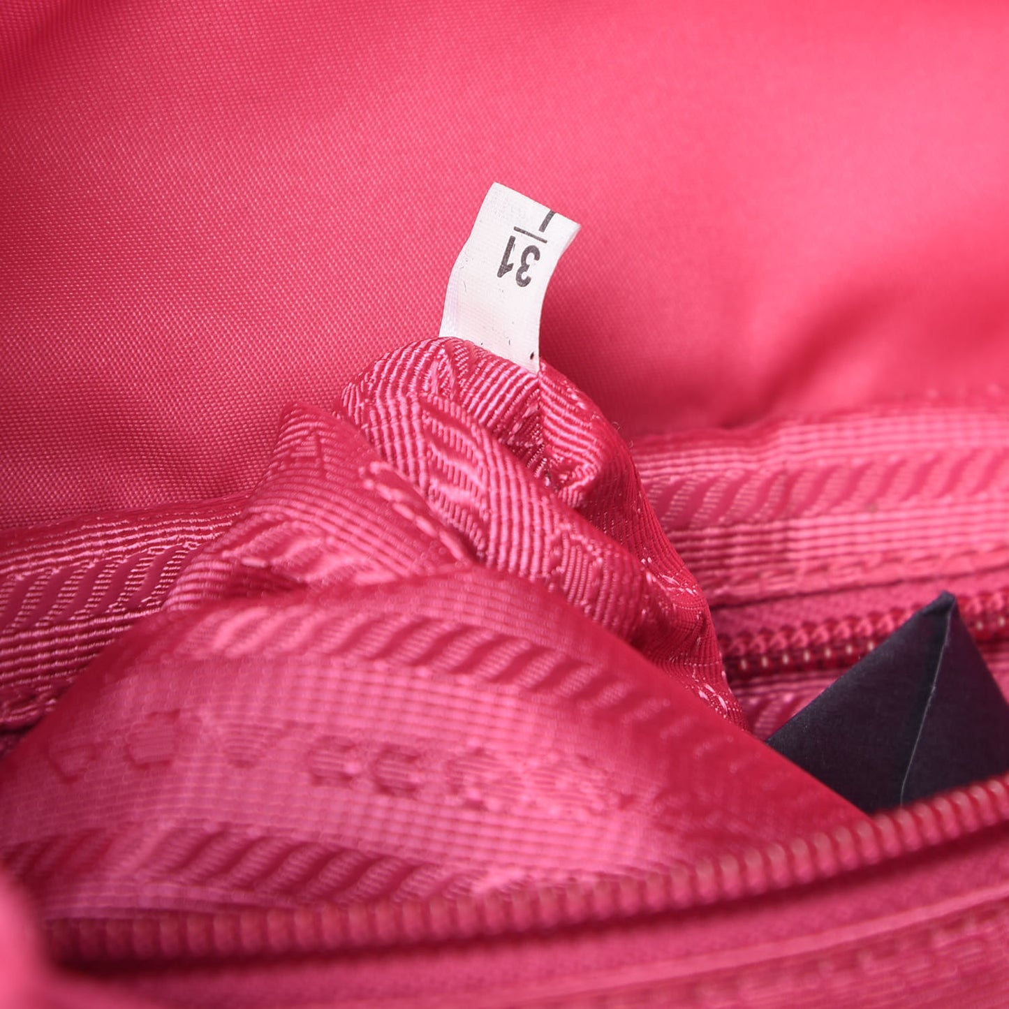 Tessuto Nylon Vela Saffiano Mini Single Snap Buckle Backpack Fuxia