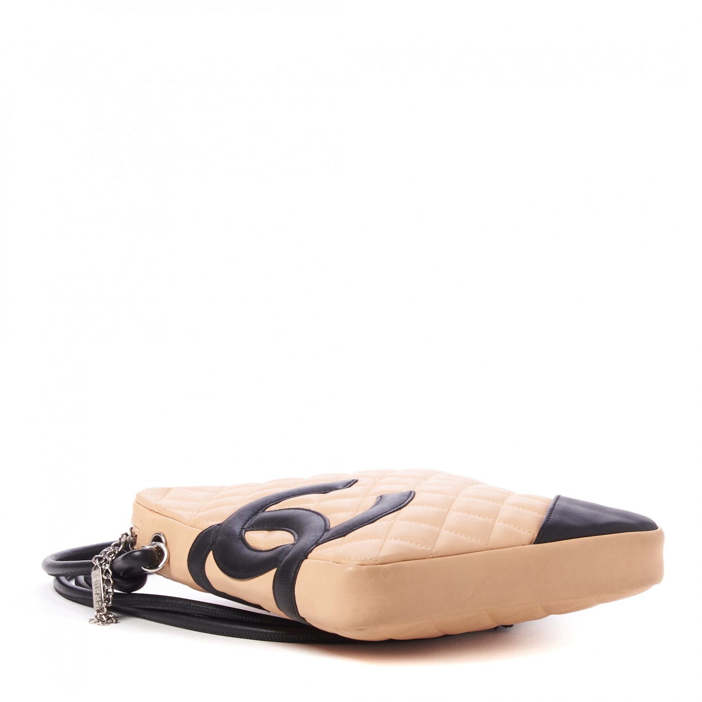Calfskin Quilted Medium Cambon Messenger Beige Black