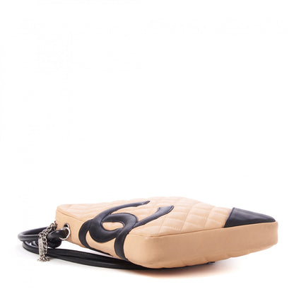 Chanel Calfskin Quilted Medium Cambon Messenger Beige Black 3 of 8