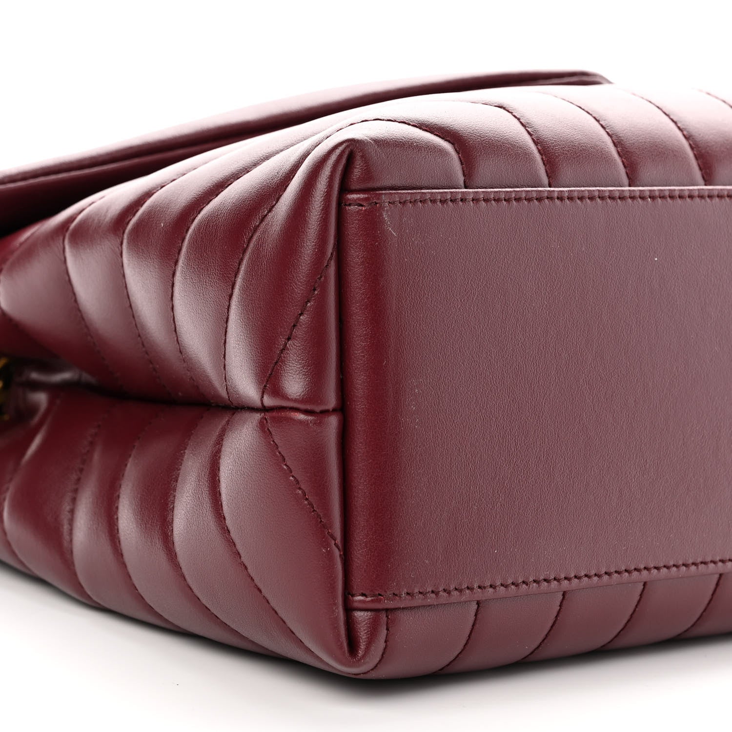 Saint Laurent Calfskin Y Quilted Monogram Medium Loulou Chain Satchel Palissandre 10 of 12