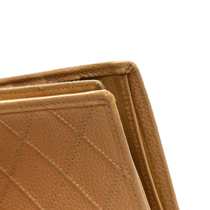Chanel Caviar Diamond Stitched French Wallet Beige 14 of 15