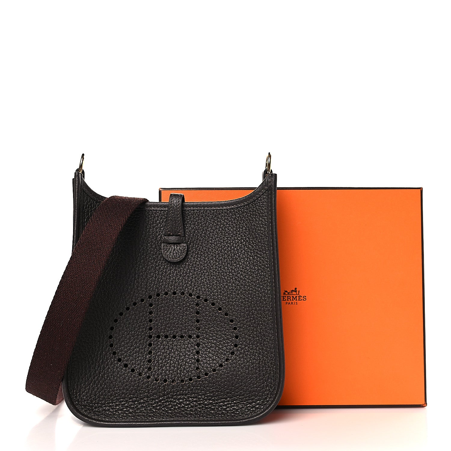 Hermes Taurillon Clemence Evelyne TPM Chocolate 10 of 10