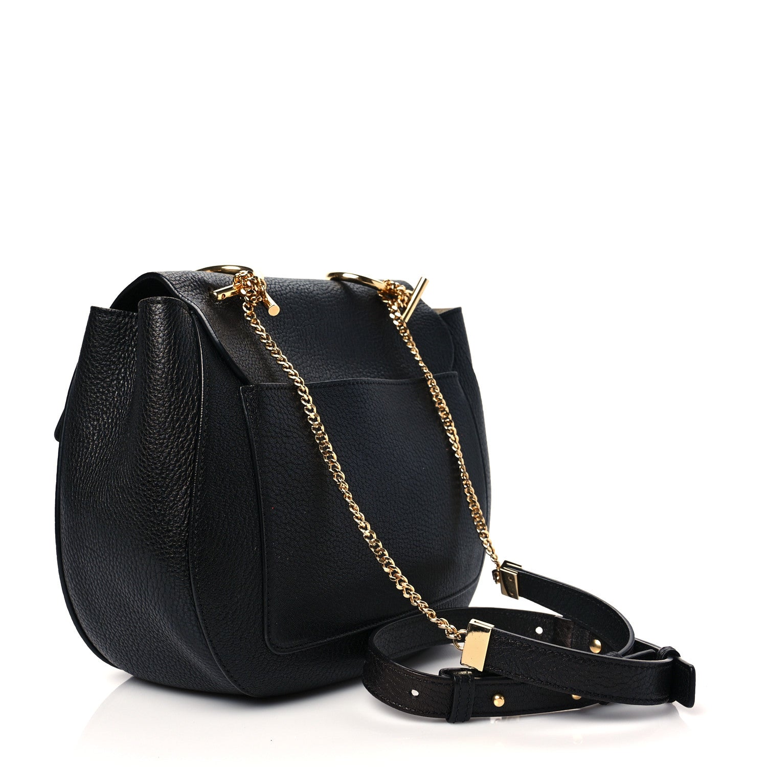 Chloe Grained Lambskin Drew Shoulder Bag Black 3 of 10