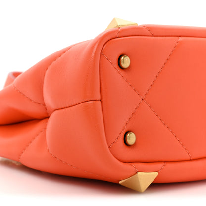 Valentino Garavani Nappa Small Roman Stud The Handle Bag Orange Zest 9 of 9