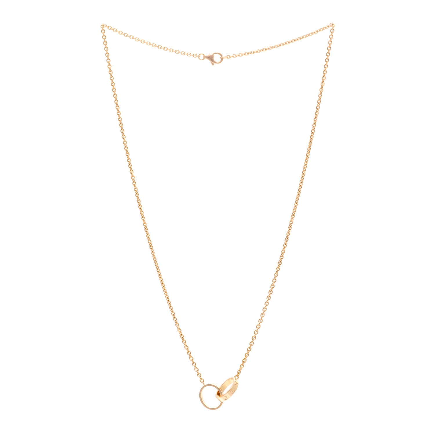 Cartier 18K Pink Gold Interlocking LOVE Necklace 3 of 4