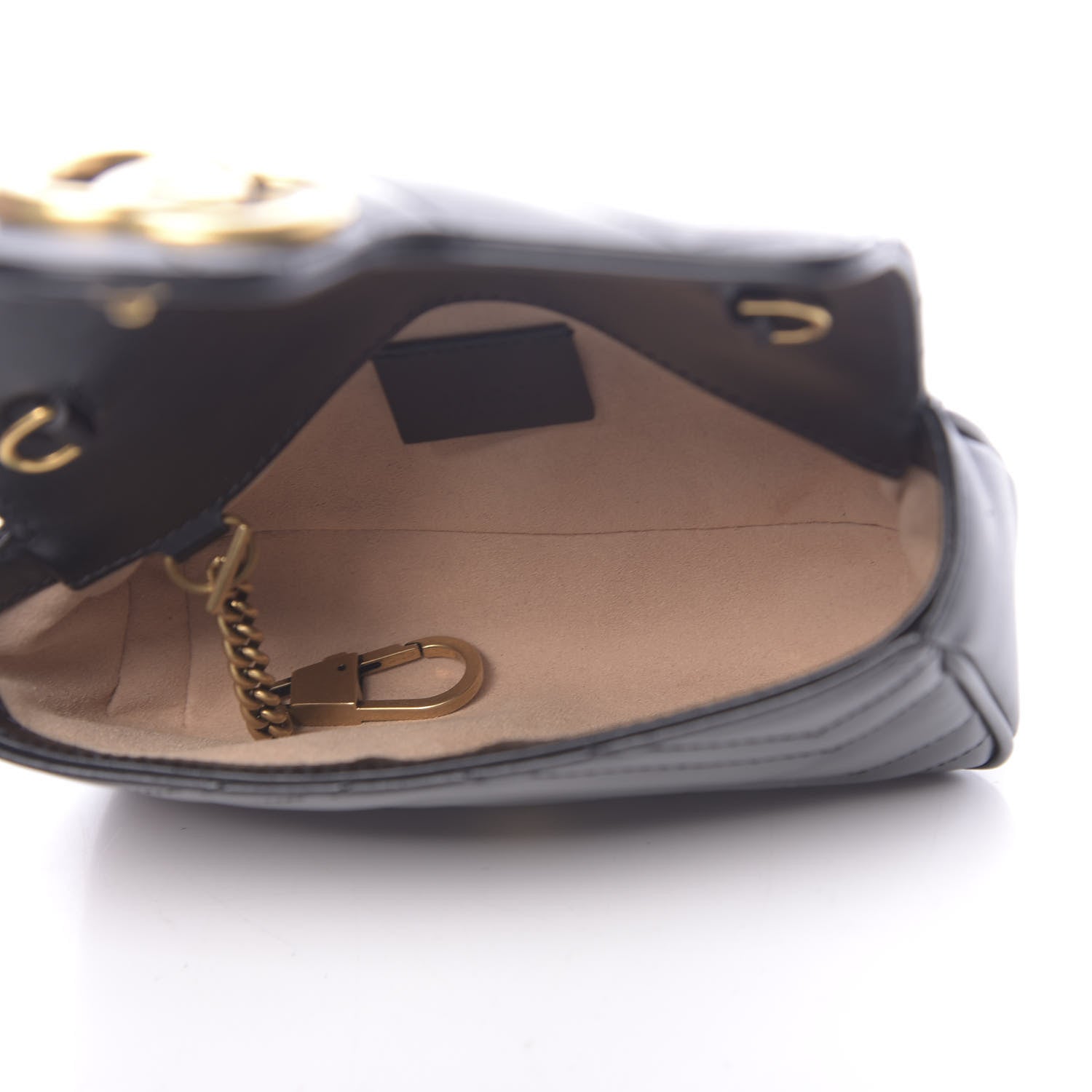 Gucci Calfskin Matelasse Super Mini GG Marmont Shoulder Bag Black 5 of 11