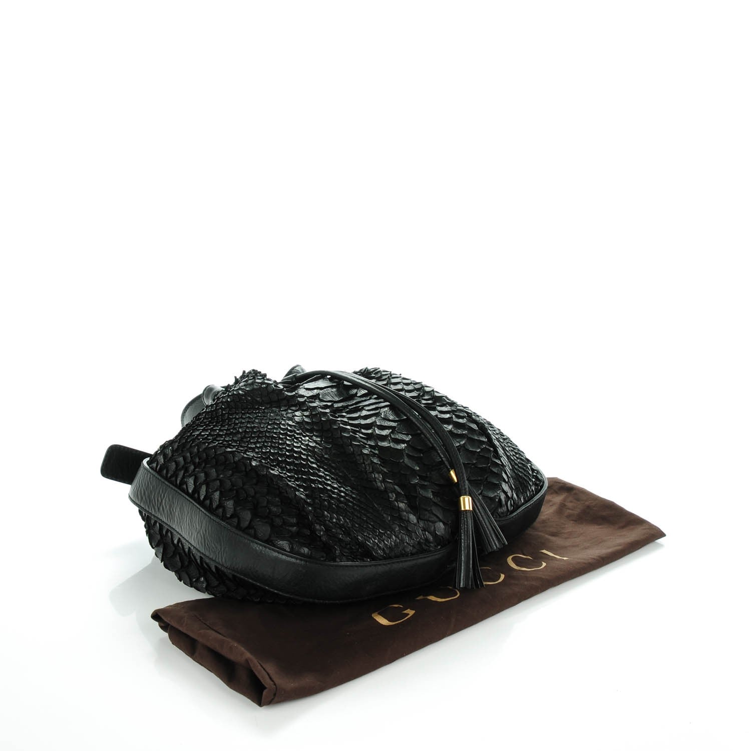 Gucci Python Medium Interlocking Icon Shoulder Bag Black 4 of 7