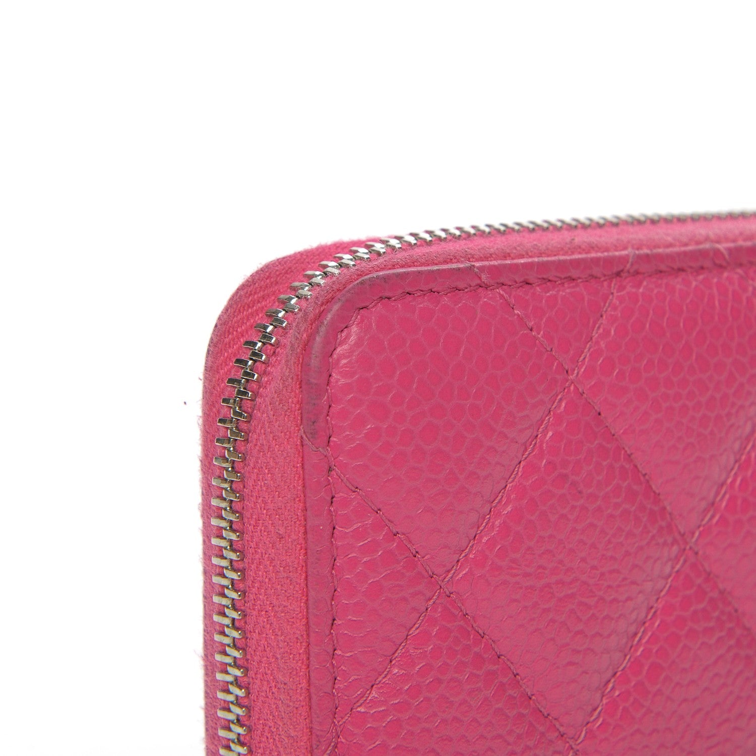 Chanel Caviar Quilted Small Zip Around Wallet Pink 9 of 11