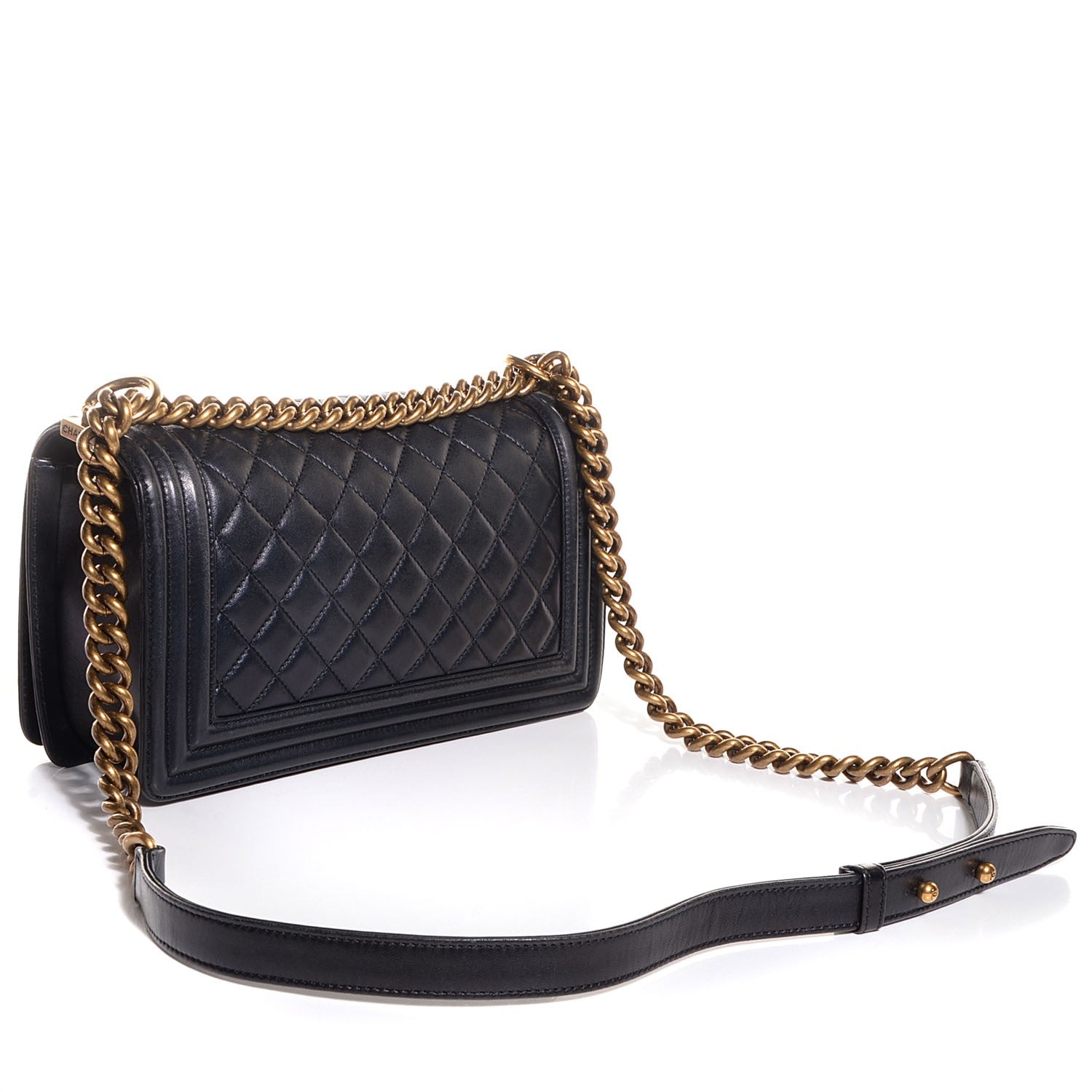 Chanel Lambskin Quilted Medium Boy Flap Pearly Black 3 of 8