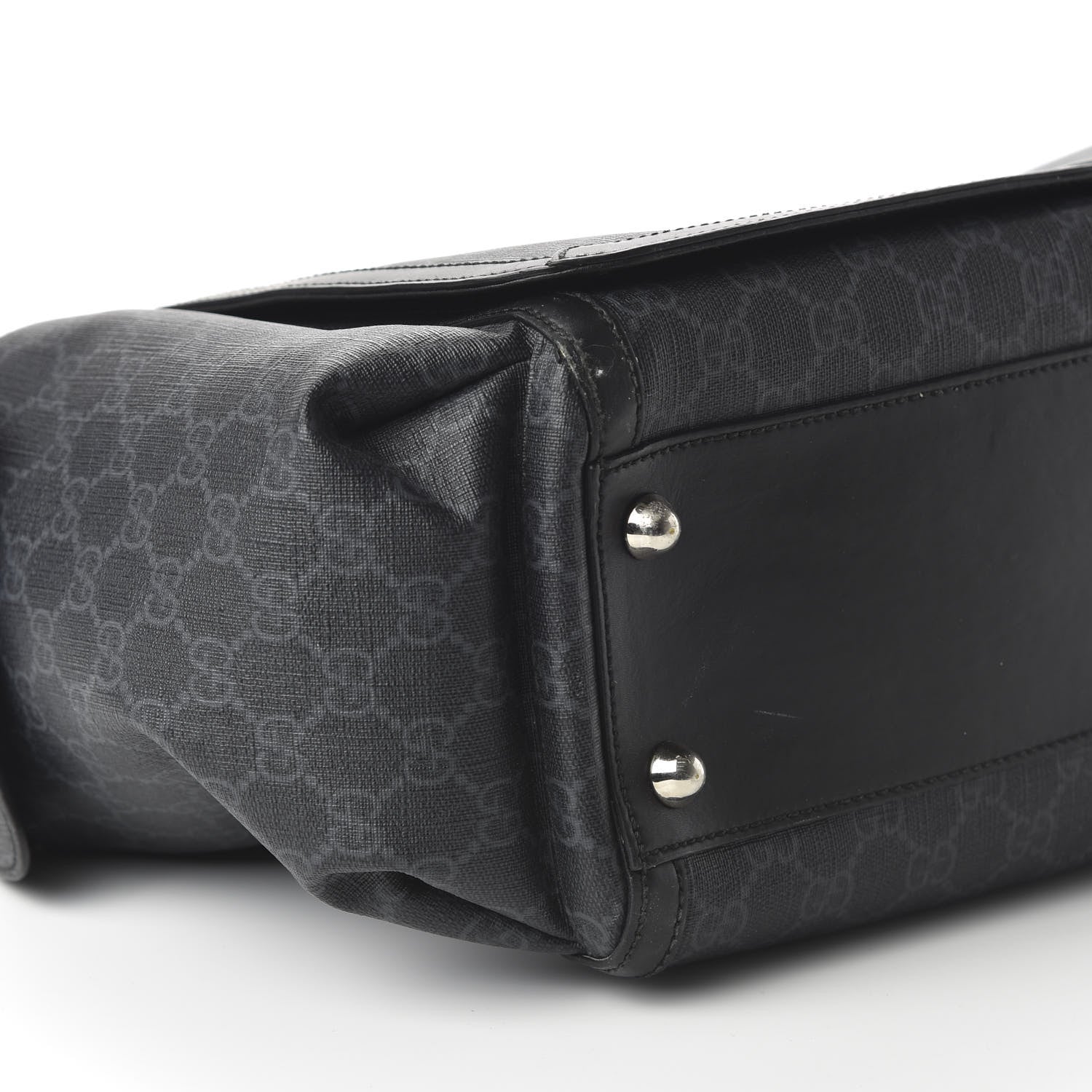 Gucci GG Supreme Monogram Web Messenger Diaper Bag Black Grey 6 of 17