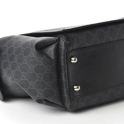 Gucci GG Supreme Monogram Web Messenger Diaper Bag Black Grey 6 of 17