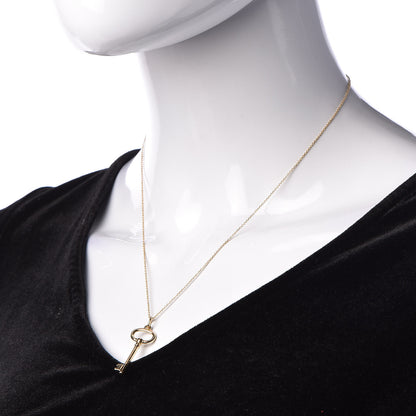 Tiffany 18K Yellow Gold Small Oval Key Pendant Necklace 2 of 7